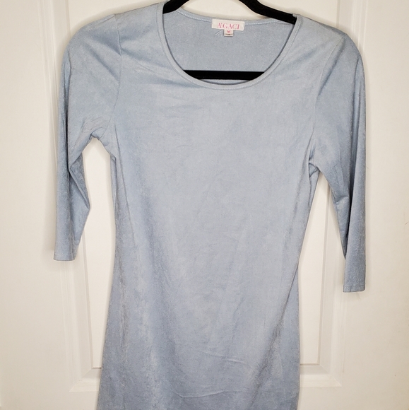 SOLD Faux Suede Curved Hem Dress - Picture 7 of 8